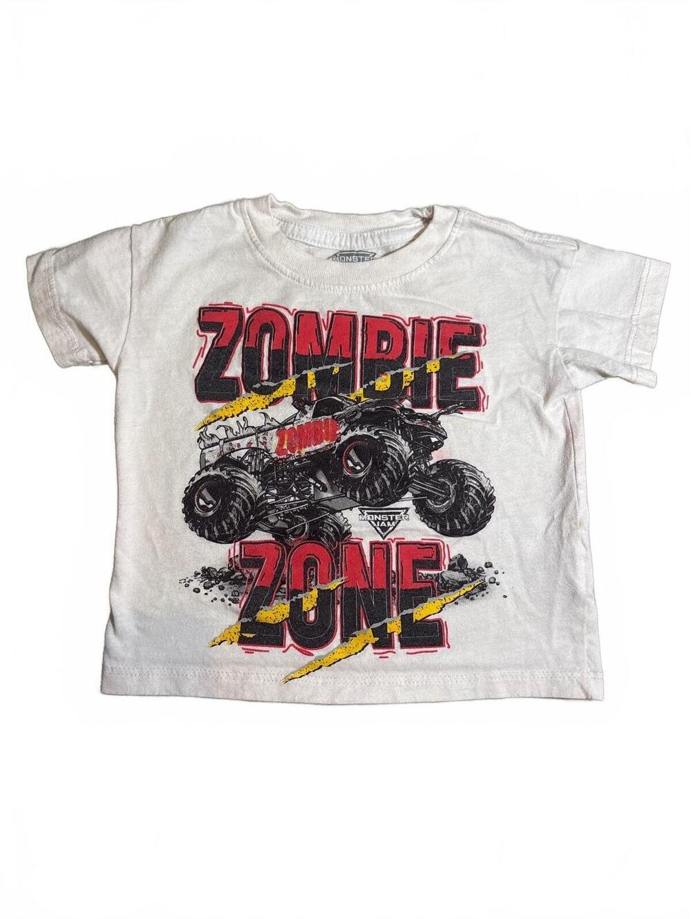 Monster Jam Zombie Zone White Graphic Toddler T-Shirt 12M